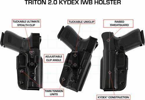 <span style="font-weight:bolder; ">Galco</span> Triton Iwb Holster Rh Kydex Fits Glock 26/27 Black