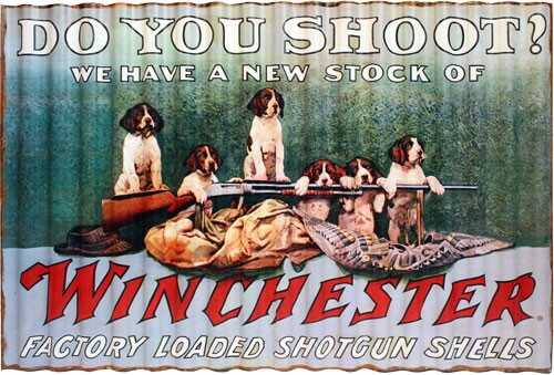 Rockin’ W Brand ROCKINW Winchester Sign "Do You Shoot?" CORRUGATED VRT