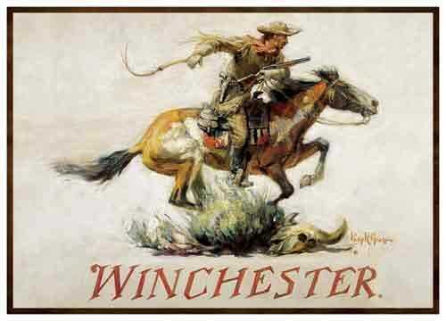 Rockin’ W Brand ROCKINW Winchester Horse & Rider Rug 52"X37"