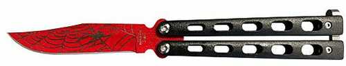 Bear & Son Butterfly Knife 3" Widow Series Red/Black