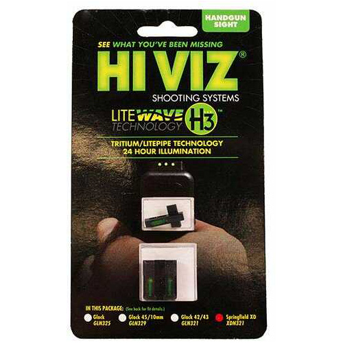 HIVIZ LITEWAVE H3 Tritium Pipe Set Springfield XD/XDS/Xe