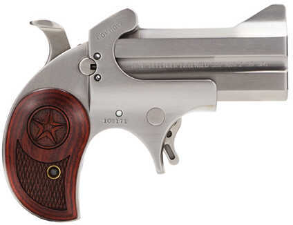 Bond Arms Texas Defender 22 MAG 3" Barrel 2 Round Laminate Rosewood Grip Satin Stainless Steel Derringer Pistol BATD22