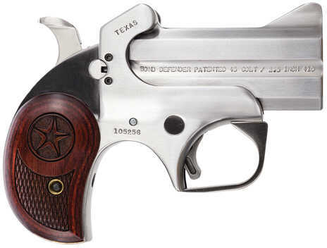 Bond Arms Texas Defender 9mm Luger 3" Barrel 2 Round Laminate Rosewood Grip Satin Stainless Steel Derringer Pistol BATD9mm