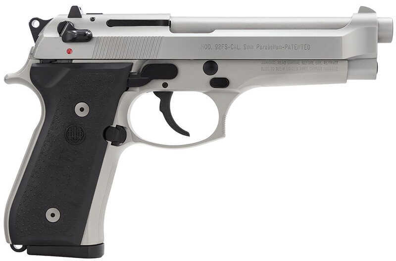 Pistol Beretta Model 92FS Vertec Semi Auto Handgun 9mm Luger 4.7" Barrel 10 Rounds 3 Dot Sight Stainless Steel J92FA20