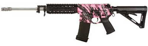 Black Rain Ordnance Pink Splash 223 Remington 16" Barrel 30 Round Print With Ceramic Clear Coat Magpul MOE Single Point Sling Semi Automatic Rifle PG1