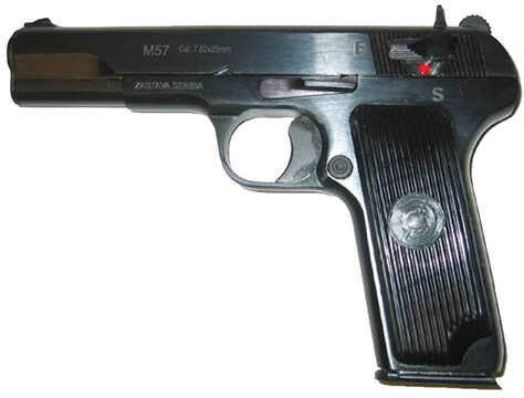 Century Arms Zaztava M57 7.62x25mm 4.5" Barrel 9 Round 2 Magazines Black Finish Semi Automatic Pistol HG3087N
