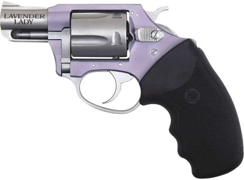 Click to see larger image. Charter Arms Revolver Lavender Lady 22 MAG 2" Barrel 6 Round Stainless Steel Black Grip 52340