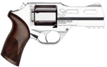 Chiappa White Rhino 40 S&W 4" Barrel Brushed Nickel Wood Grip 6 Round Revolver 340232