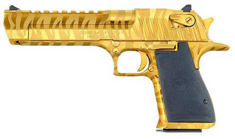 Magnum Research Desert Eagle Mark XIX 44 6" Barrel 8 Round Tiger Striped <span style="font-weight:bolder; ">Gold</span> Blemished Semi Automatic Pistol ZDE44TGTS