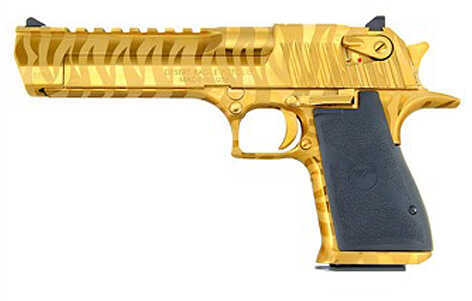 Magnum Research Desert Eagle Mark XIX 50 Action Express 6" Barrel 7 Round <span style="font-weight:bolder; ">Gold</span> Tiger Stripe "Blemished" Semi Automatic Pistol ZDE50TGTS
