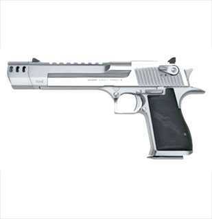 Magnum Research Desert Eagle 50 Action Express Brushed Chrome With Integral Muzzle Brake Semi Automatic Pistol DE50BCMB