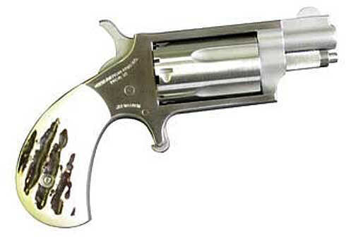 North American Arms Mini 22 Magnum 1.625" Barrel 5 Round Stainless Steel Imitation Stag Grip Revolver NAA-22M-GSTG