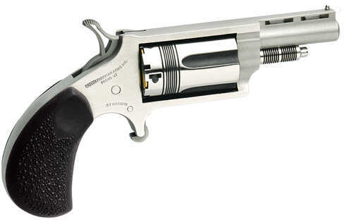 North American Arms 22 Magnum 1.12" Barrel 5 Round Black Rubber Grip Stainless Steel Revolver NAA22MGRC