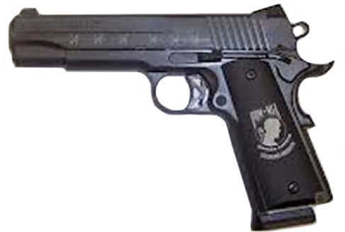 Sig Sauer 1911 45 ACP Pow MIA Custom Engraved Hogue Grip 8 Round Black Finish Semi Automatic Pistol 191145POWMIABLK