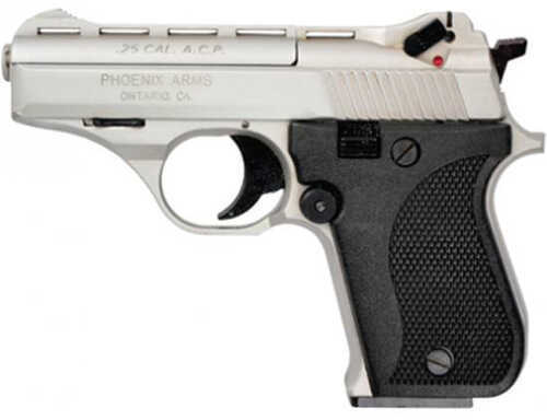 Click to see larger image. Phoenix Arms HP25A 25 ACP 3" Barrel 9 Round Satin Nickel Finish 3"Vented Rib Semi Automatic Pistol HP25ANB
