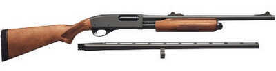 Remington 870 Exp 12 Gauge Shotgun 26" Vented Rib Barrel and 20" Rifled Barrel Wood Stock Deer Combo Shotgun 5578