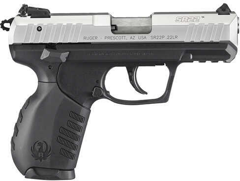 Ruger SR22 Pistol 22 LR 3.5" Barrel 10 Round Black Polymer Grip Silver Anodize Aluminum Slide