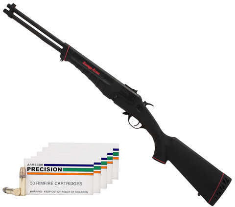 Savage Arms Model 24 22 Long Rifle /410 Gauge 20"/21" Barrel Round Black Synthetic Over/Under With 500 Rounds Ammunition Bundle 19666-PACKAGE