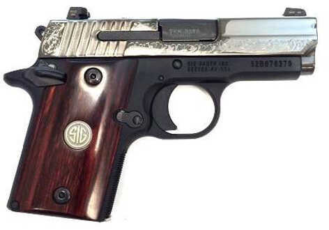 Sig Sauer P938 9mm Luger 3" Barrel 6 Round Rosewood Medallion Grips Black Semi Automatic Pistol 938-9-ESR