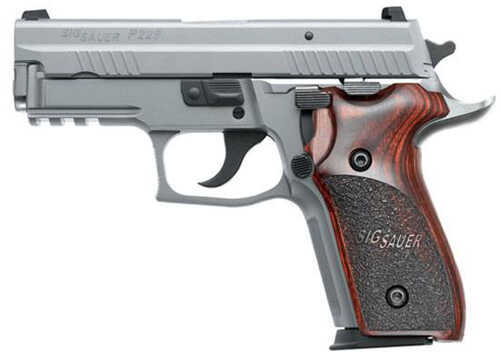 Sig Sauer P224 9mm Luger 3.9" Barrel 12 Round Night Sights Nickel Slide/Controls Wood Grip Semi Automatic Pistol E249NSSDAK