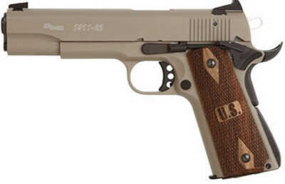 Sig Sauer 1911 22 Long Rifle 5" Barrel 10 Round Flat Dark Earth Wood Grip Contrasting Black Sights Semi Automatic Pistol 191122