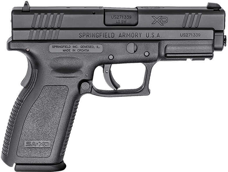 Click to see larger image. Springfield Armory XD Essential Full Size 40 S&W 4" Barrel Double Action Only 10+1 Rounds Black Polymer Frame Stainless Steel Slide Semi-Automatic Pistol XD9302