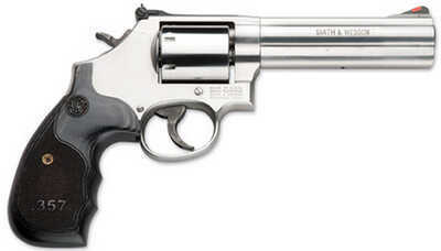 Smith & Wesson Talo 686 Revolver 357 Magnum 5" Barrel 7 Shot Stainless Steel Unfluted Black Laminated Grip