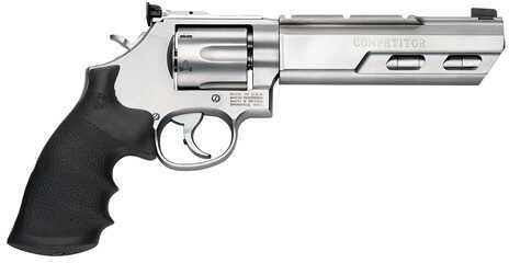 Smith & Wesson Performance Center 629 Competitor Revolver 44 Rem Mag 6" Barrel 6 Round Stainless Steel Finish Black Hogue Rubber Grip