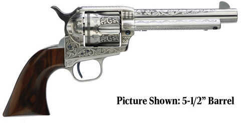 Taylor's & Company 1873 Cattleman 45 Colt 7.5" Barrel 6 Round White Engraved Revolver 705AWE