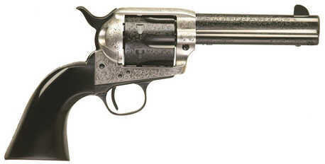 Revolver Taylor's & Company Cattleman 1873 357 Magnum 5.5" Barrel Coin Finish Photo Engraving Wood Grip 707AWE