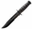 Ka-Bar Black Fighting/Utility Knife 2" Serrated Edge w/ Leather Sheath 2-1212-3