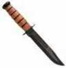 KABAR KA-BAR USMC 7" Fixed Blade Knife Clip Point Plain Edge 1095 Cro-Van/Black Brown Leather Sheath 1217