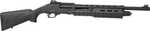 Fusion Liberty Basking Shotgun 12 ga. 18.5 in. barrel Capacity 5 Rear adjustable buck-horn w/ rail & front fiber optic bead Finish: Blued with HD-Chrome chamber Stock "All-weather" synthetic Black 3