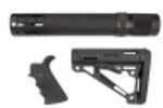 Hogue Grips Kit, Black Finish, Finger Groove Beavertail Grip,Rifle Length Forend With Acc, Overmolded Collapsible