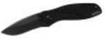 Kershaw Blur Folding Knife/Assisted 14C28N/BlackWash Plain Drop Point Thumb Stud/Pocket Clip 3.4" 6061-T6 Anodized Alumi
