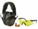 Walkers Game Ear / GSM Outdoors Pro-Low Profile Folding Earmuffs Plugs & Shooting Glasses Kit Md: GWPFPM1GFP