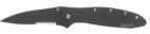 Kershaw Leek 3" Assisted Folding Knife Clip Point Combo Edge 14C28N/Satin Black DLC 410 Stainless Thumb Stud/Pocket