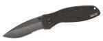 Kershaw Blur Folding Knife/Assisted 14C28N/Stone Washed Combo Drop Point Thumb Stud/Pocket Clip 3.375" Black Anodized Al