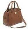 Bulldog Cases Satchel Style Purse Leather Universal Fit Holster Included Chestnut w/Leopard Trim BDP-024