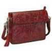 Gun Toten Mamas Tooled Cowhide Handbag Black Cherry Md: Gtm-22/chy