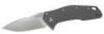 Kershaw Eris Folding Knife 8CR13MOV Stonewashed Plain Modified Drop Point Flipper FRAME Lock Reversible Carry 3" Steel T