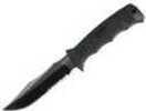 SOG Knives SEAL Pup Elite with Kydex Sheath, (Black TiNi Blade) E37T-K