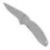 Kershaw Frame Lock Scallion Folding Knife/Assisted 420HC/Satin Plain Clip Point Thumb Stud/Pocket 2.25" Satin 410