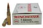 7.62 NATO 20 Rounds Ammunition Winchester 147 Grain Full Metal Jacket