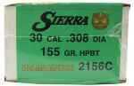 Sierra 30 Caliber 155 Grains Hollow Point Boattail Match Palma (Per 500) 2156C