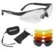 Radians T-85 Glasses Black Frame Clear/Smoke/Amber/Indoor-Outdoor Case/Cloth Bag/Neckcord T85-C