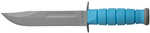 Kabar Ussf Space-bar Fixed Blade 1095 Cro-van 7" Plain Edge Clip Point Grey Powder Coat Blue Kraton G Handle 1313sf