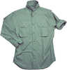 Long Sleeve Sage Poplin Fishing Shirt Size XS