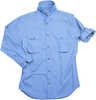 Long Sleeve Ocean Blue Poplin Fishing Shirt Size Medium
