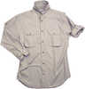 Long Sleeve Khaki Poplin Fishing Shirt Size 2XL
